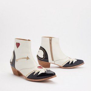 Nasty Gal 'Love on Fire' contrast Western boots
